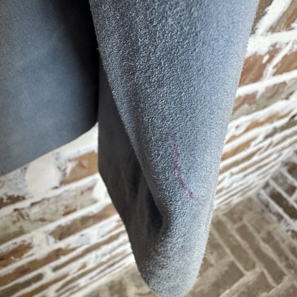 VTG Liz Claiborne Blazer Jacket Suede Leather Size S Blue Notch Collar Lined - Picture 5 of 16